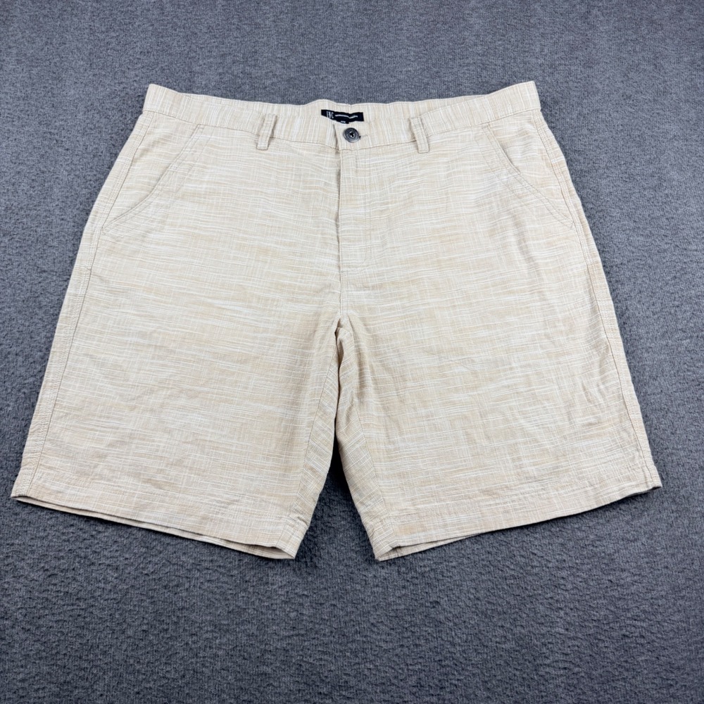 INC International Concepts Men's Size W40 Tan Cotton Slub Flat Front Shorts
